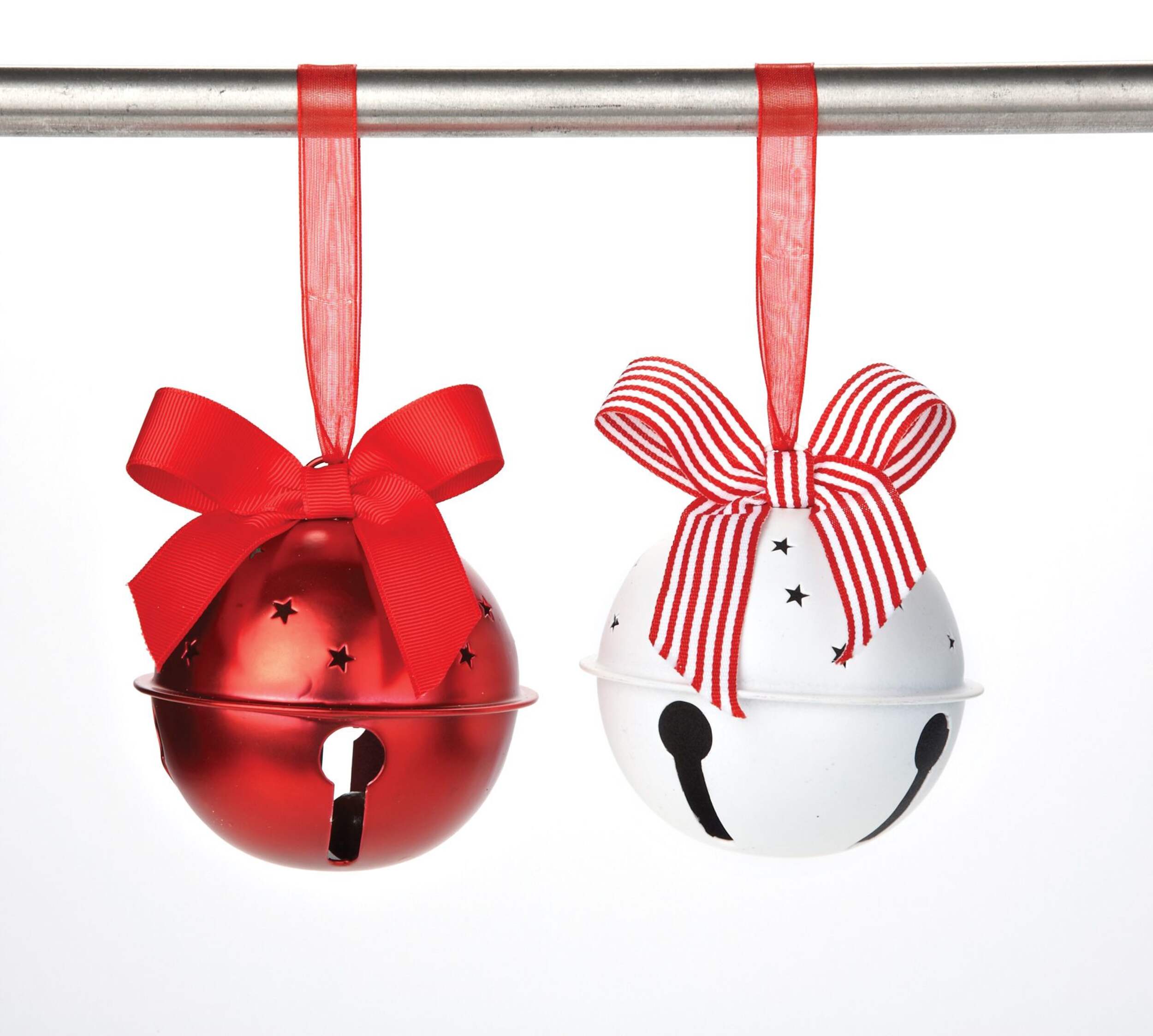 CANVAS Large Red Noel Bell Ornament, Assorted, 3-in Front_Flat