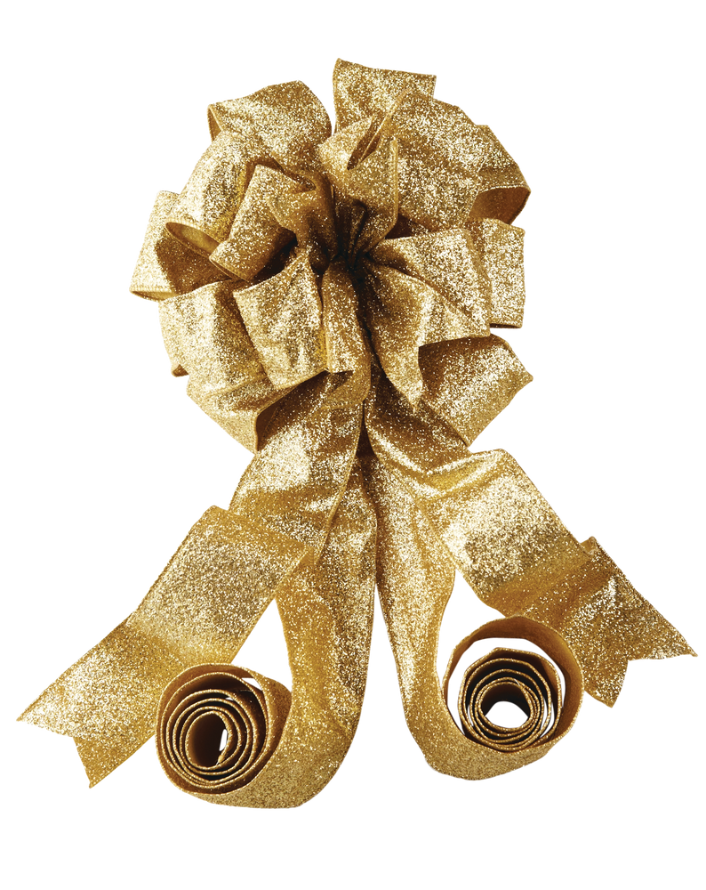 CANVAS Gold Collection Christmas Decoration Ribbon Tree Topper, 33in