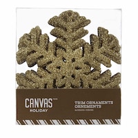 CANVAS Gold Collection Glittering Decoration Snowflake Christmas Ornament, 3 1/2-in, 24-pk