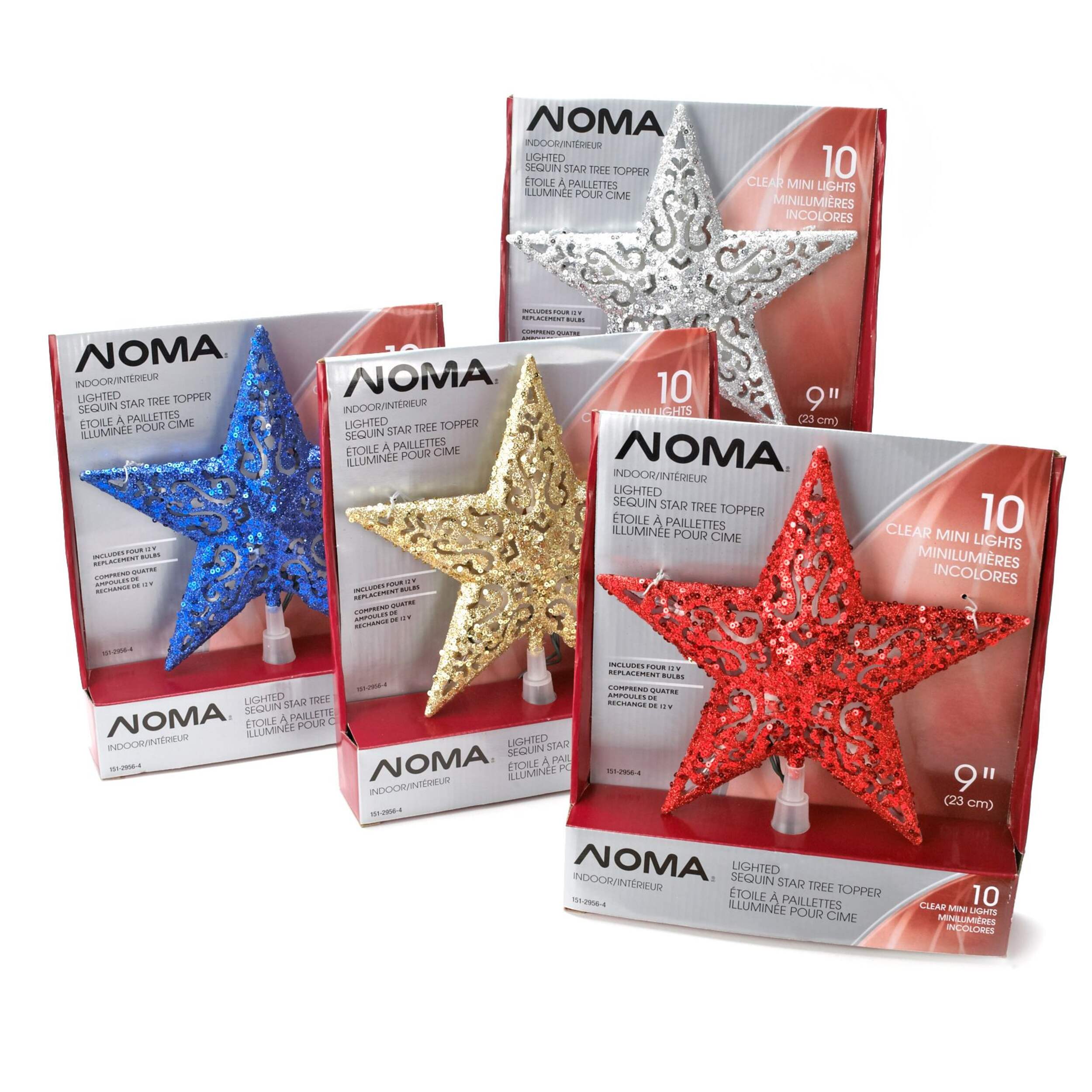CANVAS Pre-Lit Sequin Star Tree Topper, 10-in Composite_or_Mixed