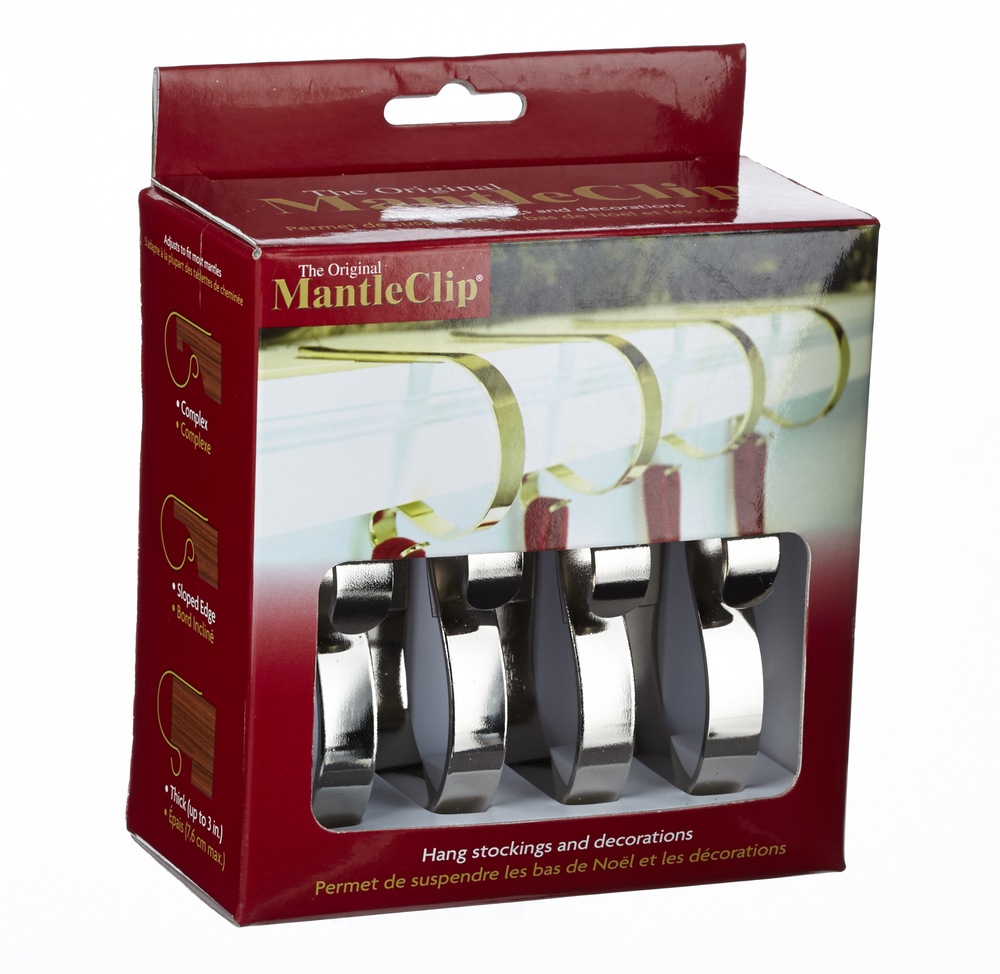 The Original Mantle Clip Christmas Decoration Adjustable Stocking