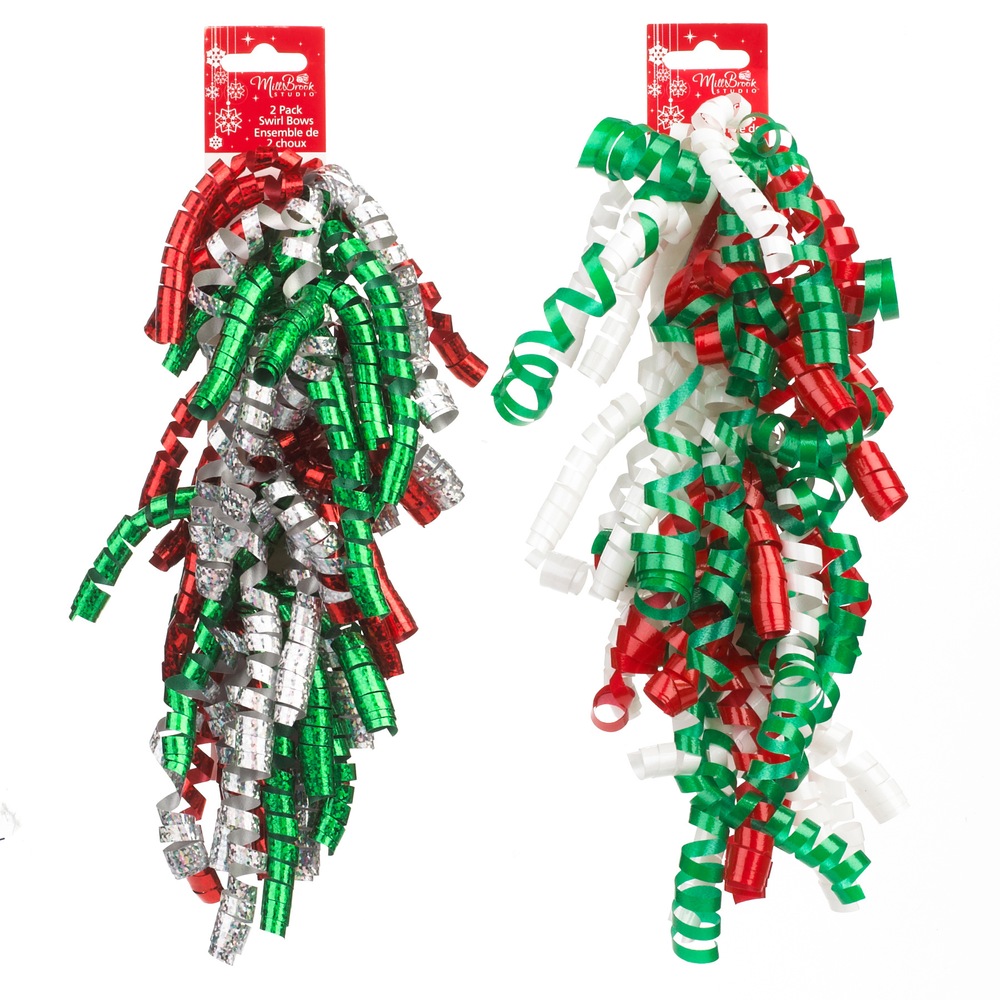 Christmas Swirl Gift Bows, 2pk Canadian Tire