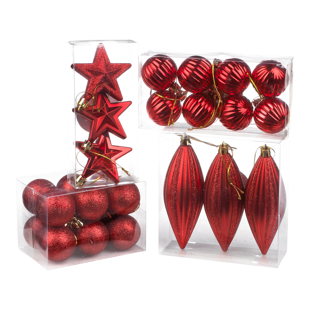 For Living Shatterproof Decoration Red Christmas Ornament Set Assorted   Red Value Unbreakable Icons Asst 4bca74b7 0cd5 436c 8121 Dd75b95668f7 