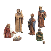 Crèche de Noël Collections des Fêtes For Living, grand, 6 figurines Composite_or_Mixed