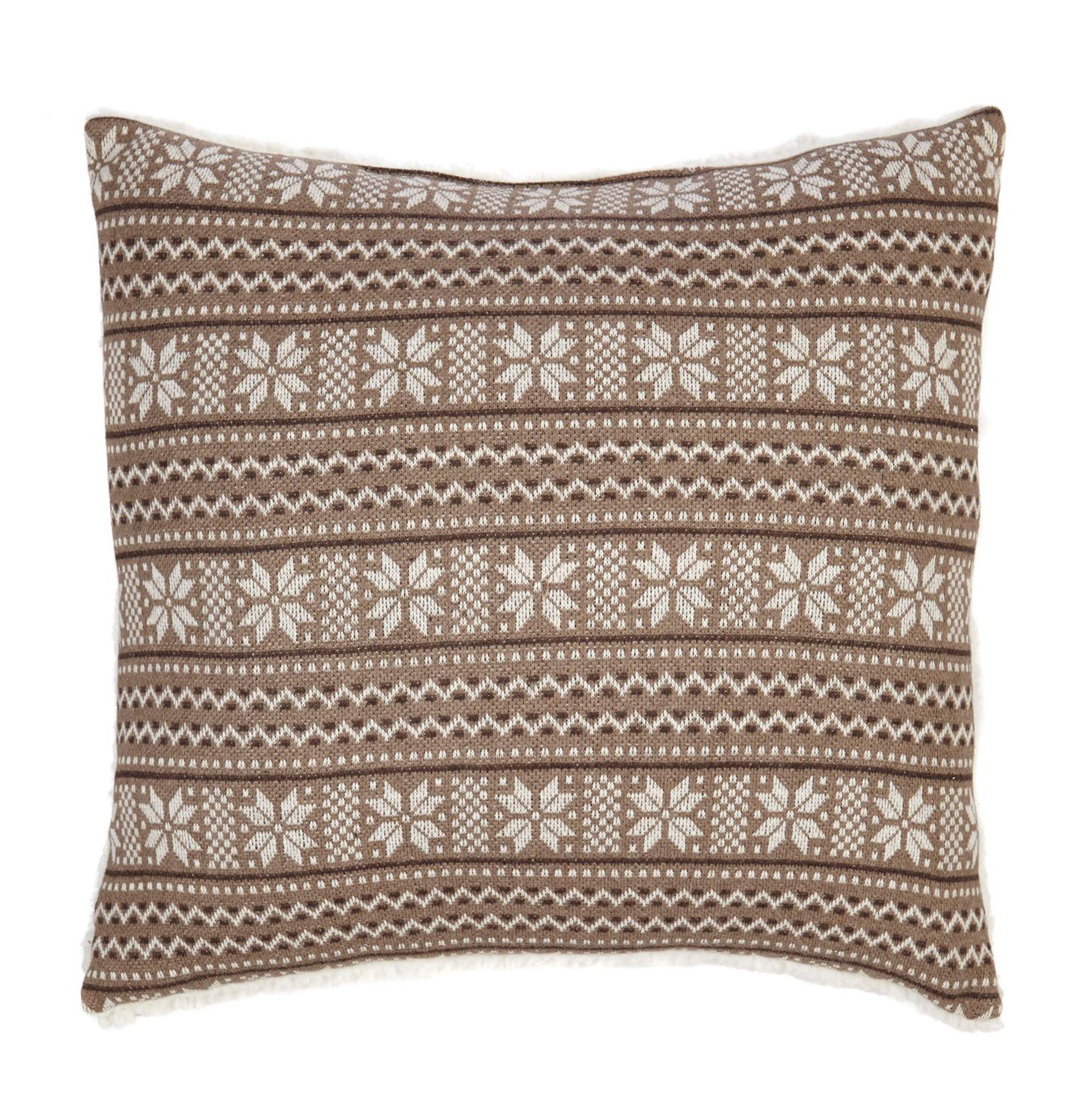 Chalet Pattern Sherpa Cushion Front_Flat