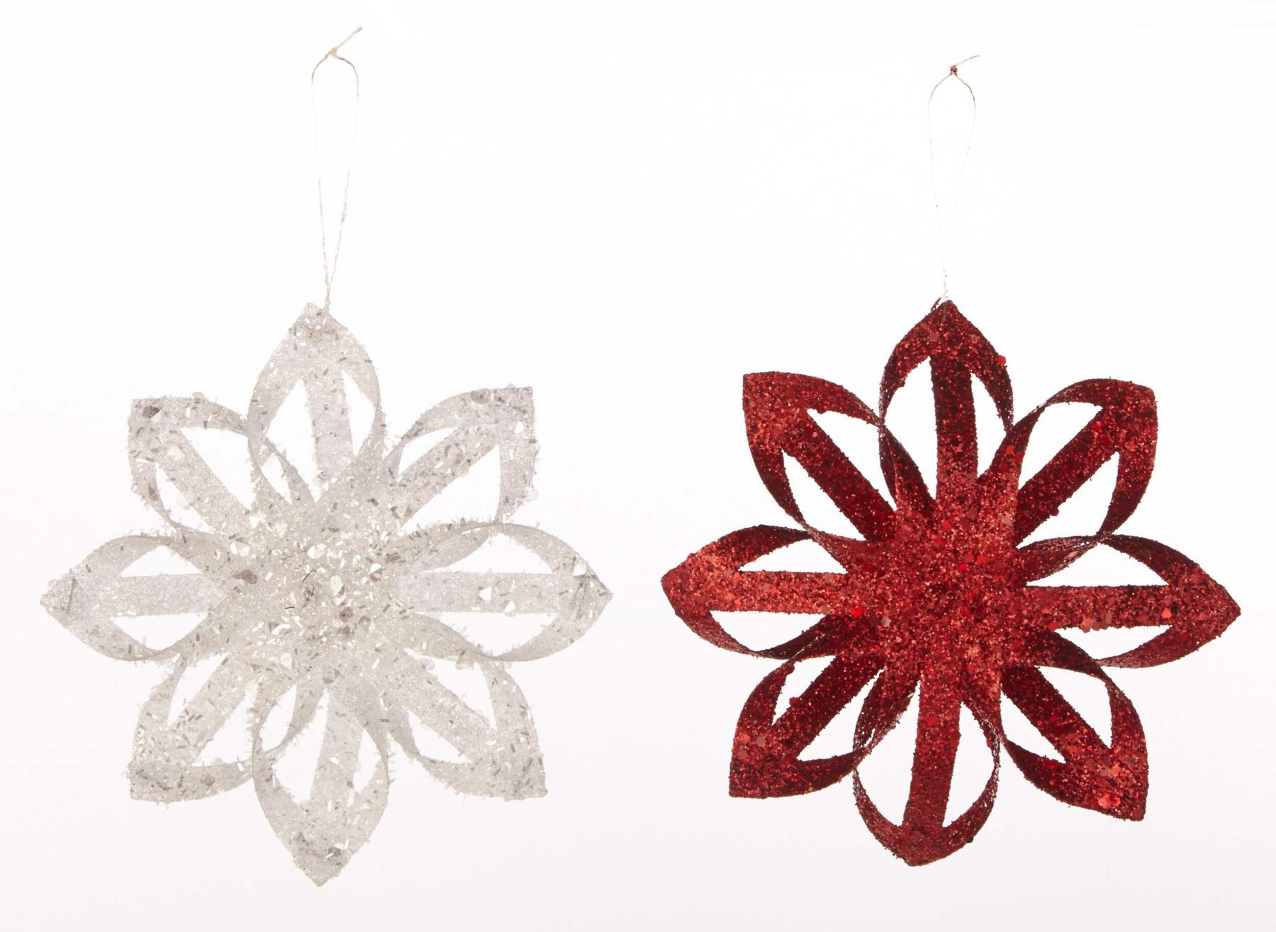 CANVAS Red Origami Snowflake Ornament, Assorted, 6-in Front_Flat