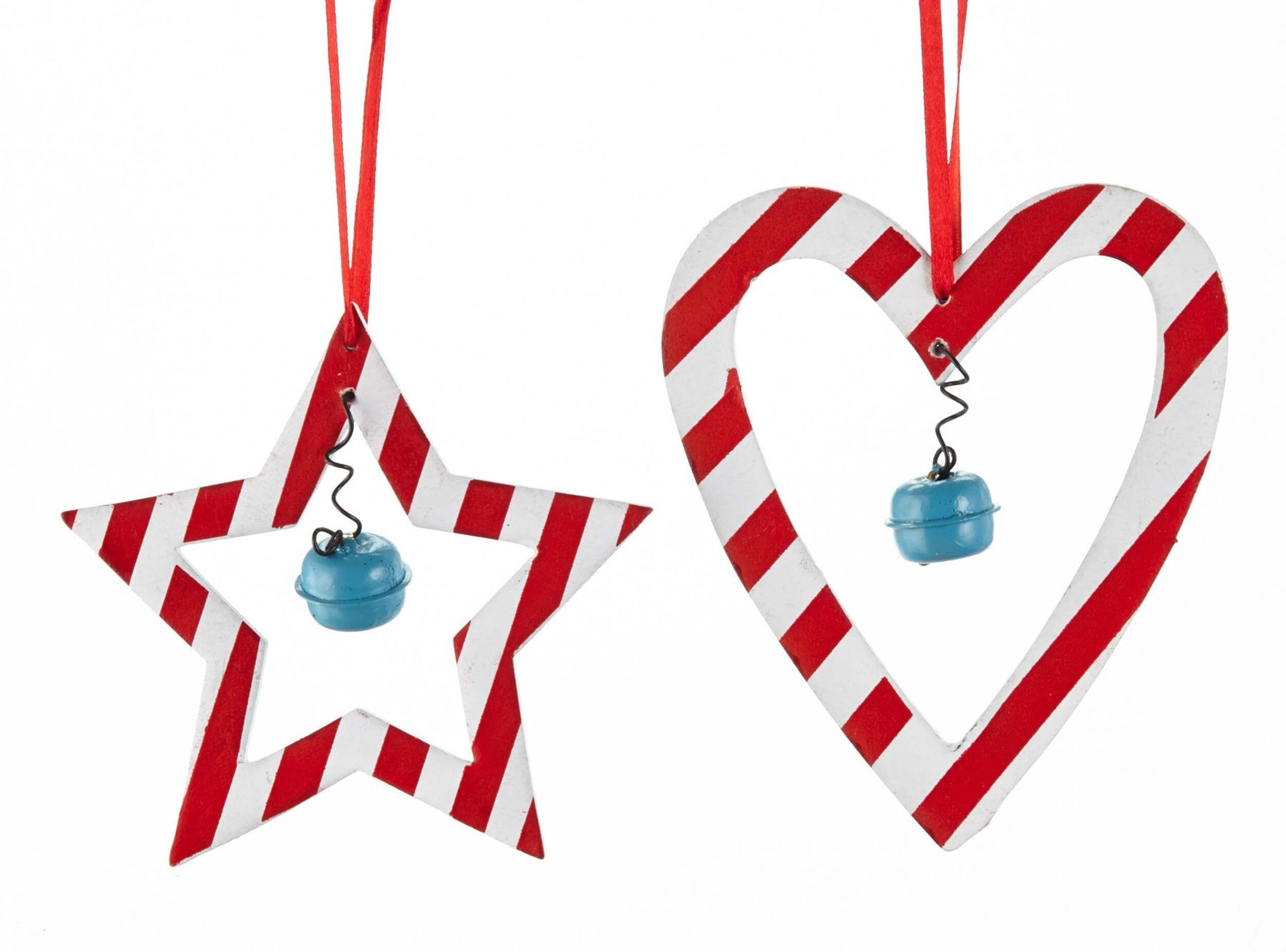 Ornements saisonniers à rayures avec clochette CANVAS, rouge Front_Flat