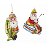 Père Noël à la pêche CANVAS en verre, thème rouge, varié Front_Angled_Right