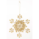 CANVAS Gold Intricate Jewelled Snowflake Ornament Front_Flat