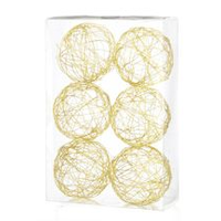 CANVAS Gold Collection Decoration Wire Ball Christmas Ornament Set, 70-mm, 6-pk Front_Angled_Left