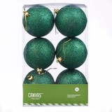 CANVAS Green Basic Ball Ornaments, 6-pk Front_Flat