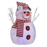 For Living - Décoration de Noël Bonhomme de neige lumineux à piles en acrylique, 16 po Front_Angled_Right