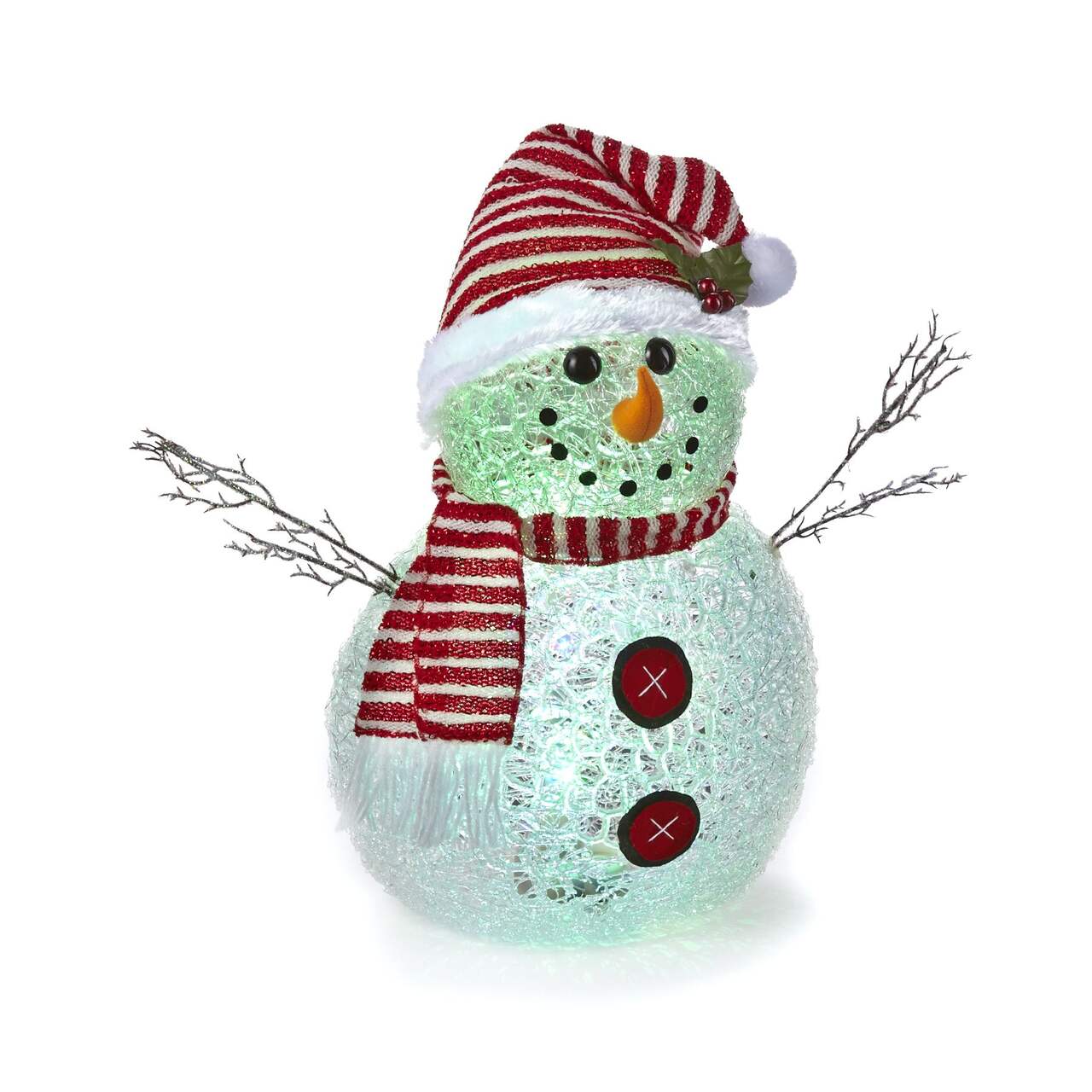 Bonhomme de neige lumineux en acrylique 100 LED pour décoration