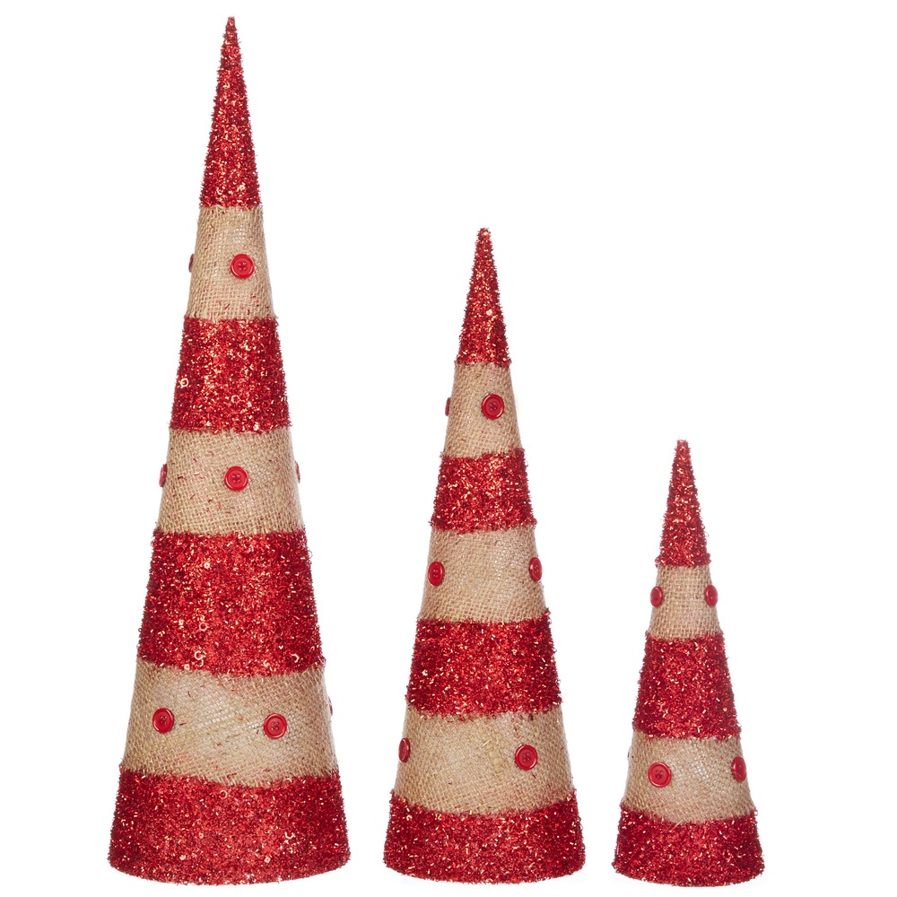 Burlap Cone Trees, 3pc Canadian Tire
