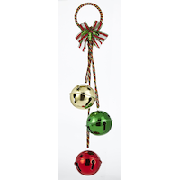 For Living Christmas Decoration 3-Colour Bell Door Hangers, 21-in Front_Flat