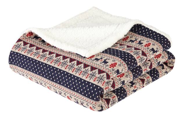 Village Print Sherpa Throw Blanket Canadian Tire