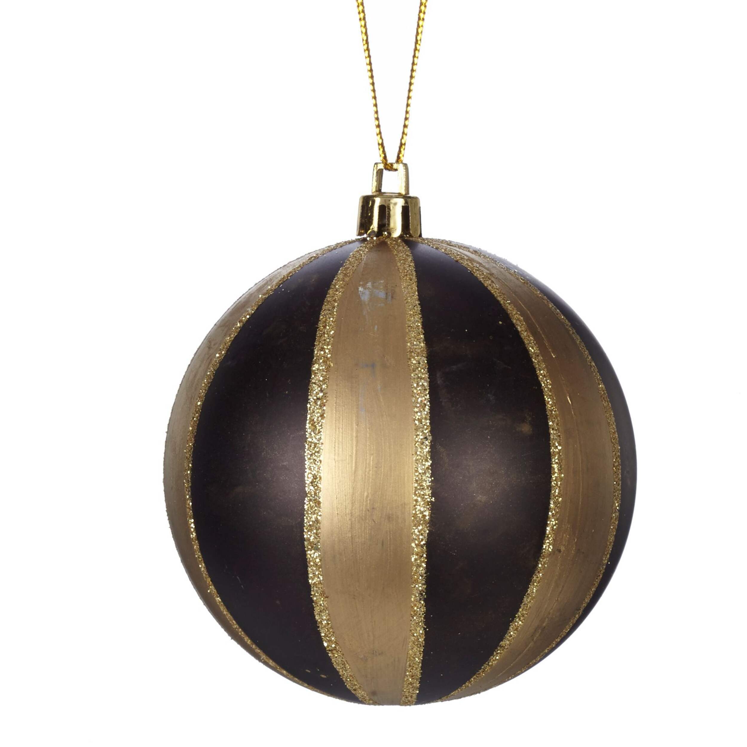 CANVAS Gold Plaid Ball Ornament, 80-mm Front_Flat