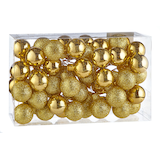 CANVAS Gold Collection Glass Decoration Cluster Ball Christmas Ornament Set, Assorted,60-pc Back_Angled_Left