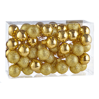 CANVAS Gold Collection Glass Decoration Cluster Ball Christmas Ornament Set, Assorted,60-pc