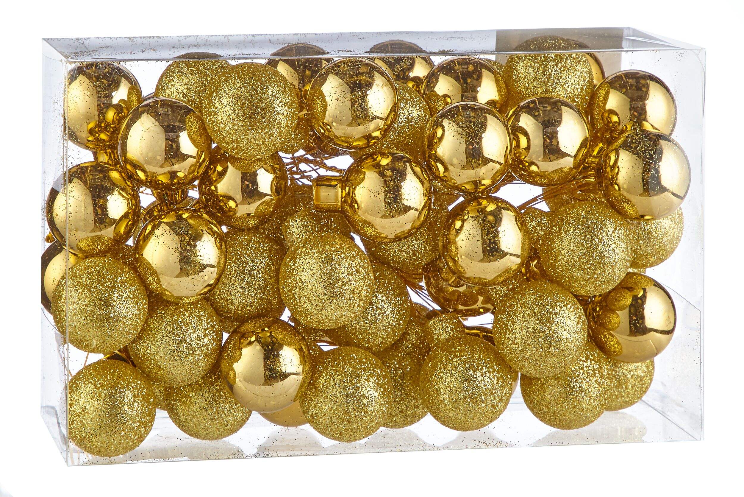 CANVAS Collection Or - Grappe de boules de Noël en verre, choix variés, 60 pcs Back_Angled_Left