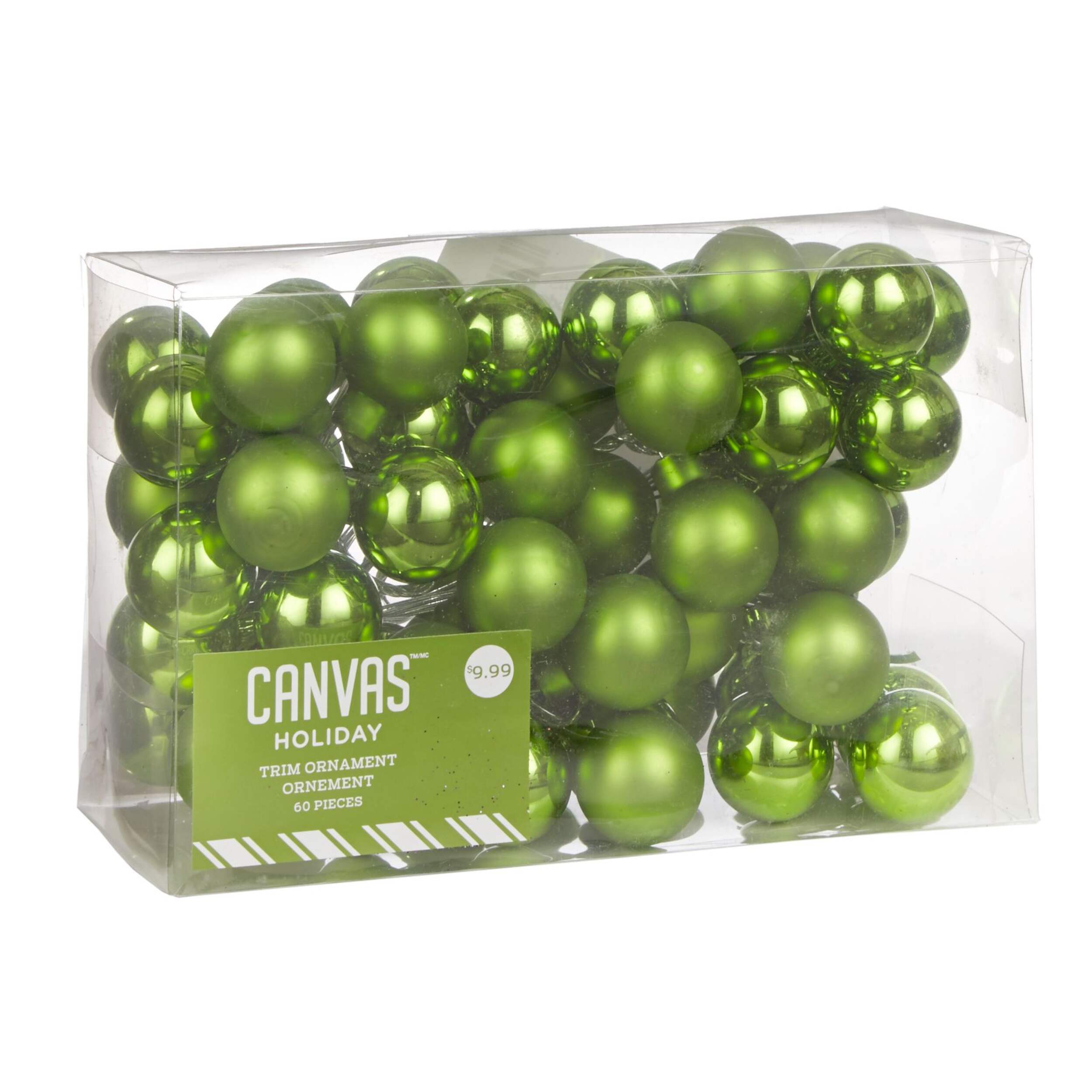 CANVAS Green Glass Cluster Ball Ornament Front_Angled_Right