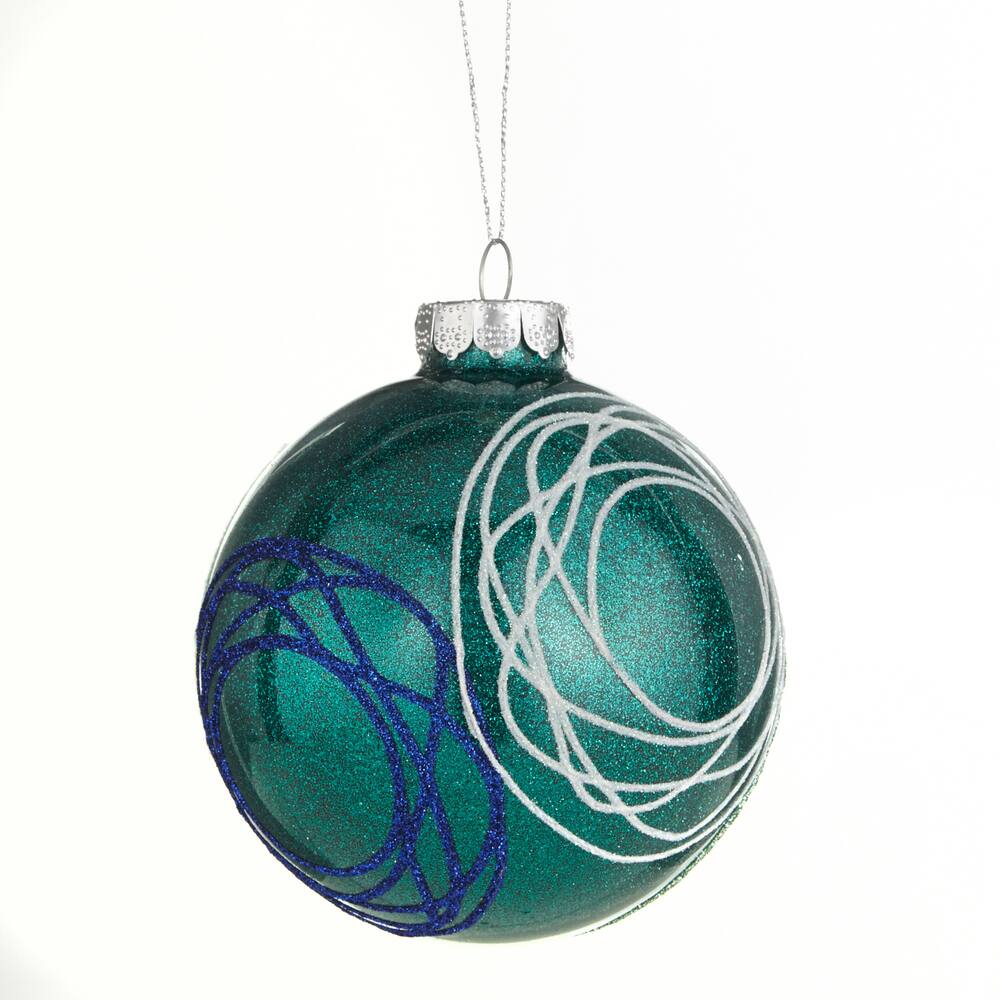 CANVAS Blue Glass Circle Ball Ornament, 100-mm | Canadian Tire