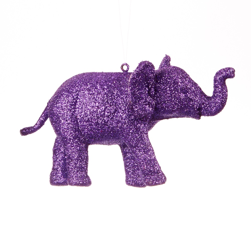 CANVAS Brights Collection Glitter Elephant Ornament, Assorted, 100mm