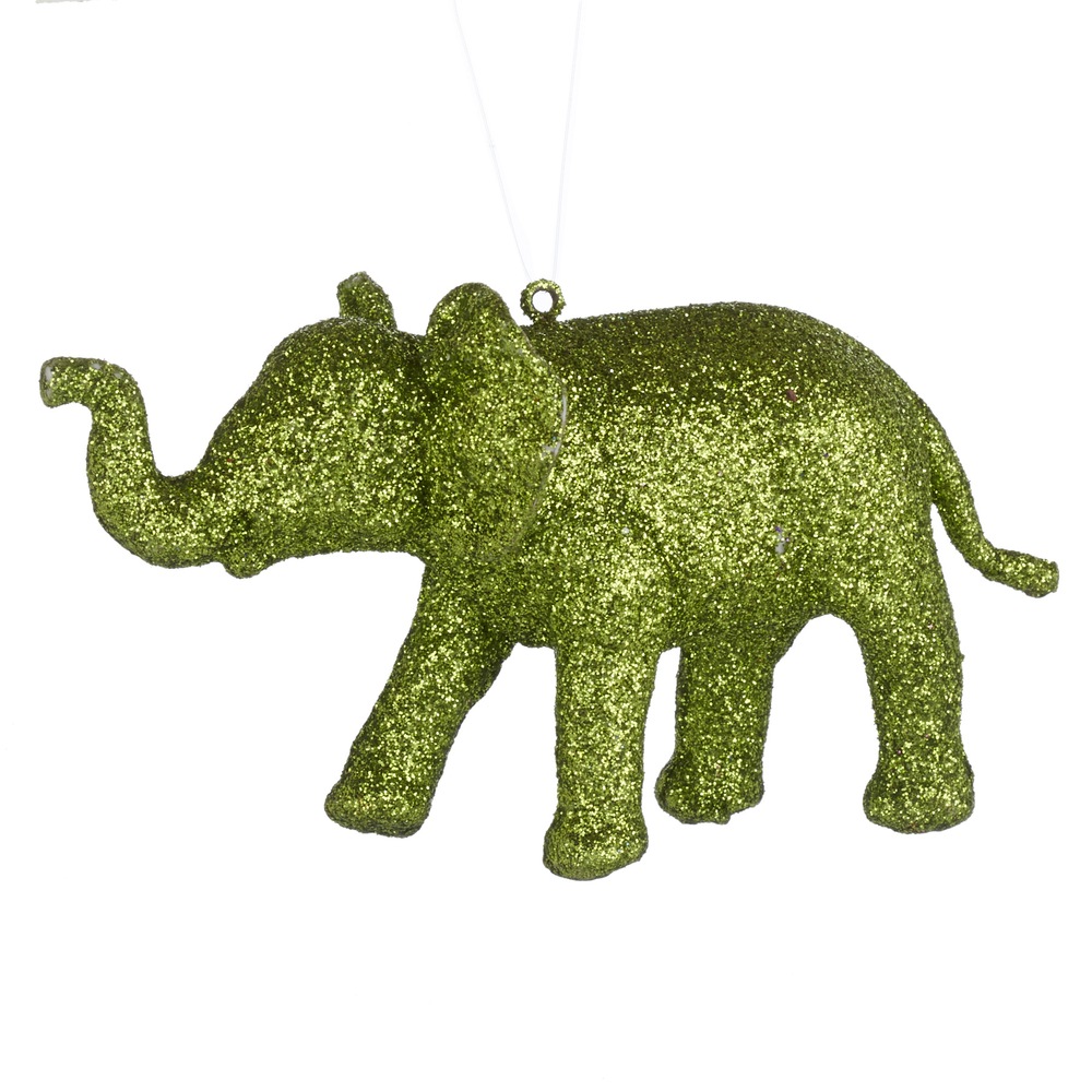 CANVAS Brights Collection Glitter Elephant Ornament, Assorted, 100mm