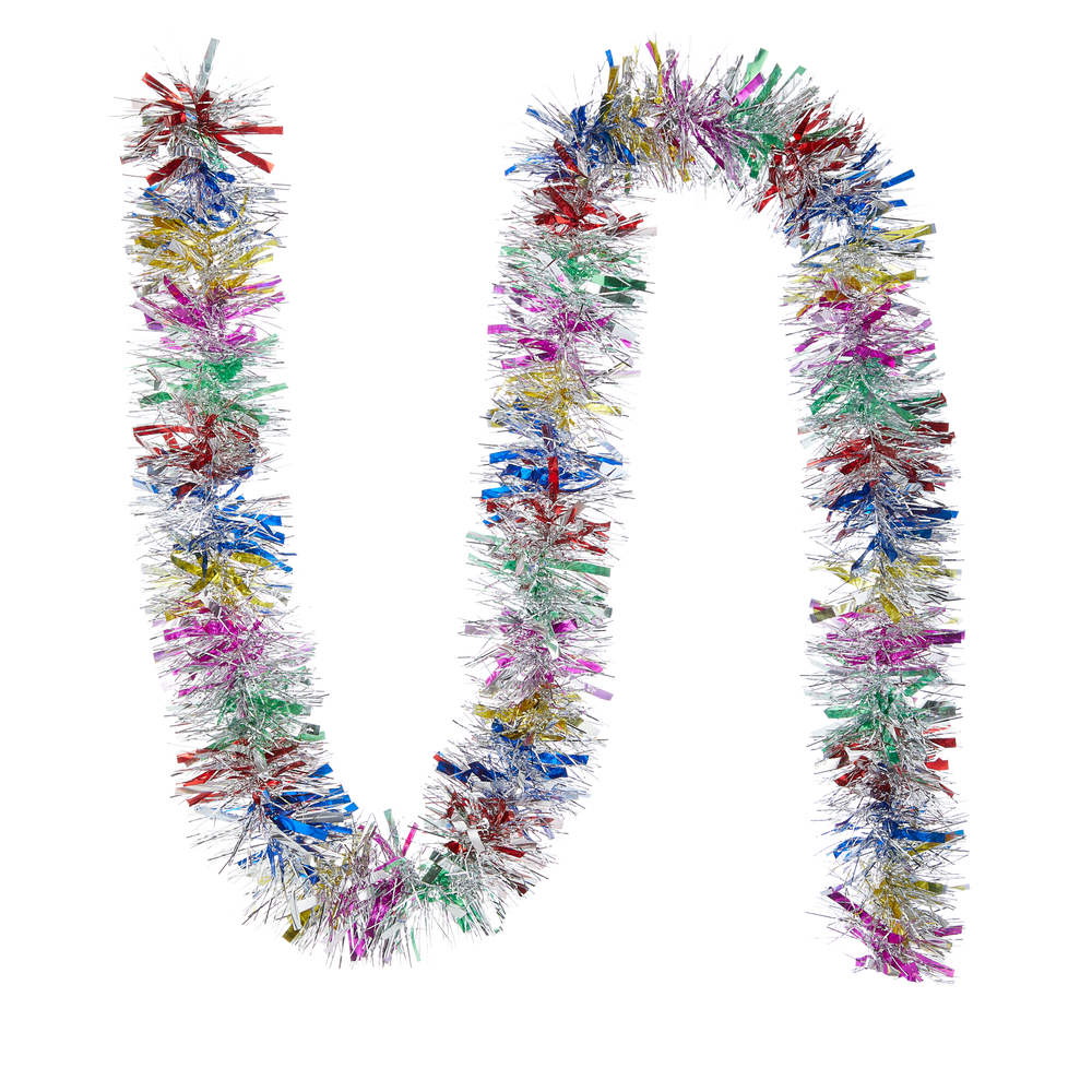 For Living Christmas Decoration Sparkle Tinsel Garland, Rainbow, 9ft
