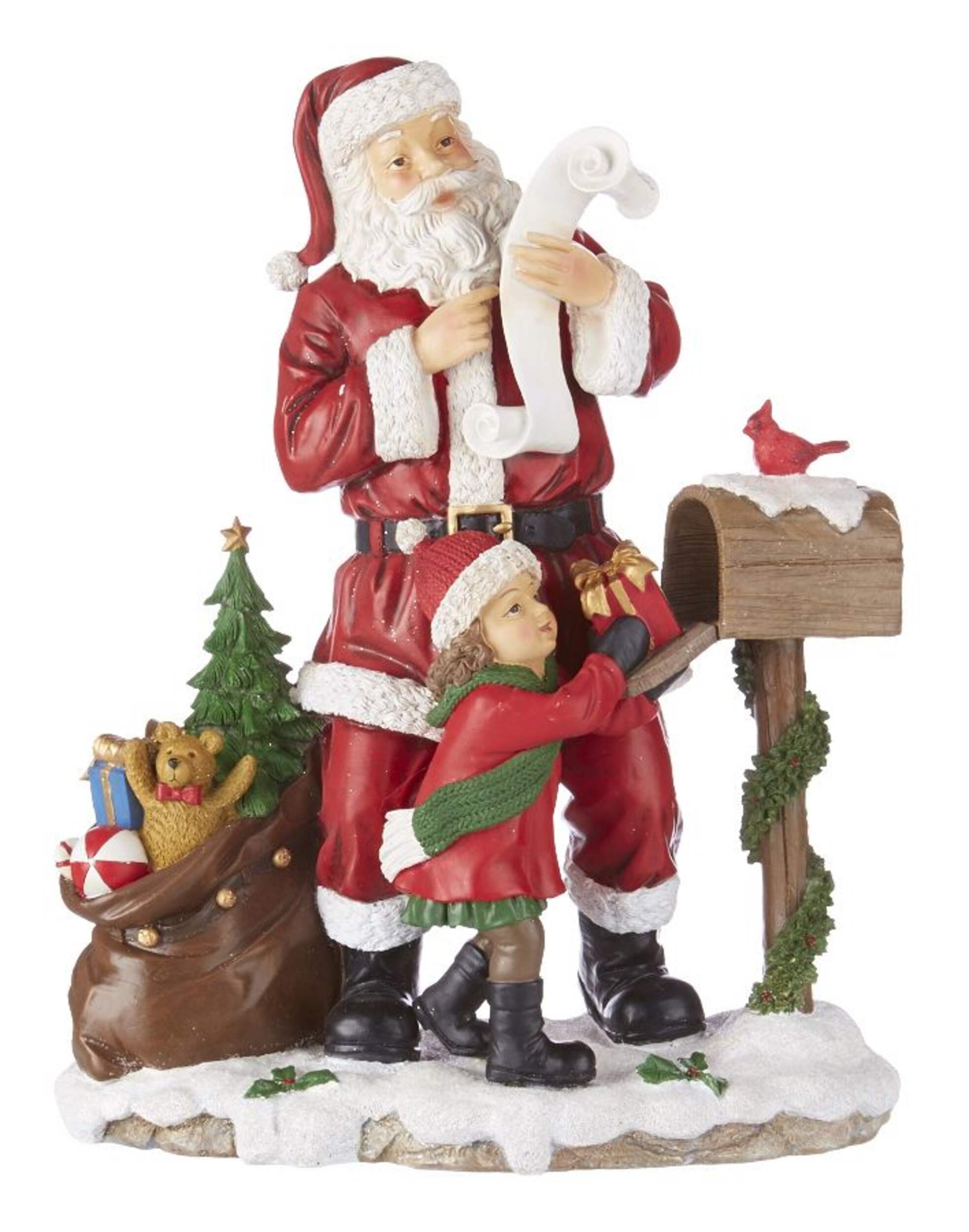 For Living - Décor de table de Noël Père Noël avec liste de cadeaux, 20 po Front_Angled_Right