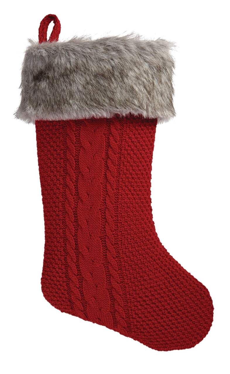 CANVAS Christmas Decoration Oat Cable Knit Stocking, 20 1/2-in