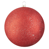 For Living Shatterproof Glittering Decoration Ball Christmas Ornament, Large, Red, 300-mm Front_Flat