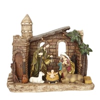 Décorations de scène de la Nativité de Noël For Living, 16 1/2 po Front_Flat