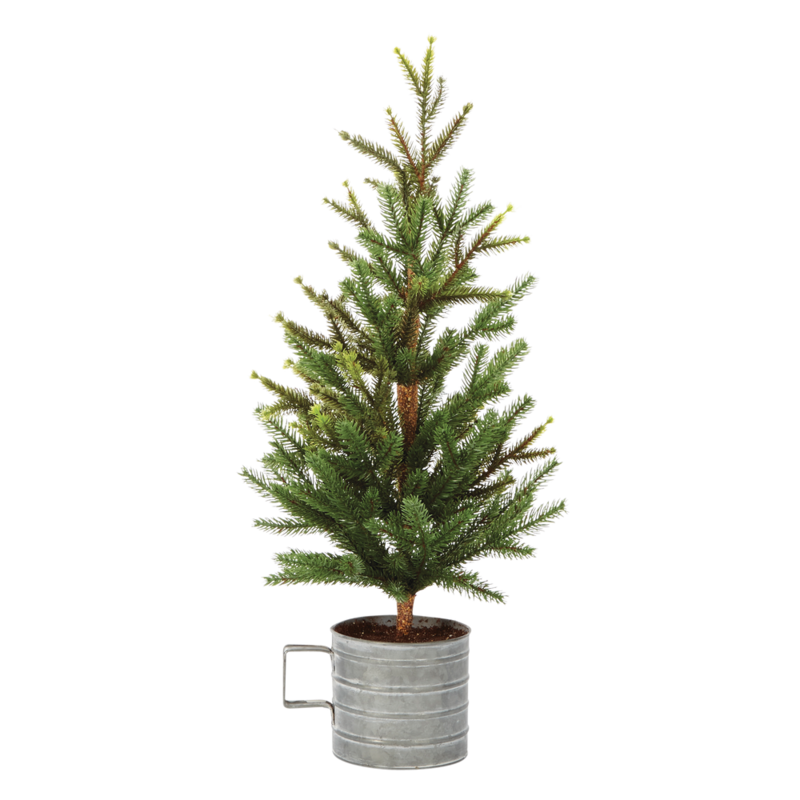 CANVAS Galvanized Christmas Artificial Potted Tree Mug, 24in Canadian Tire