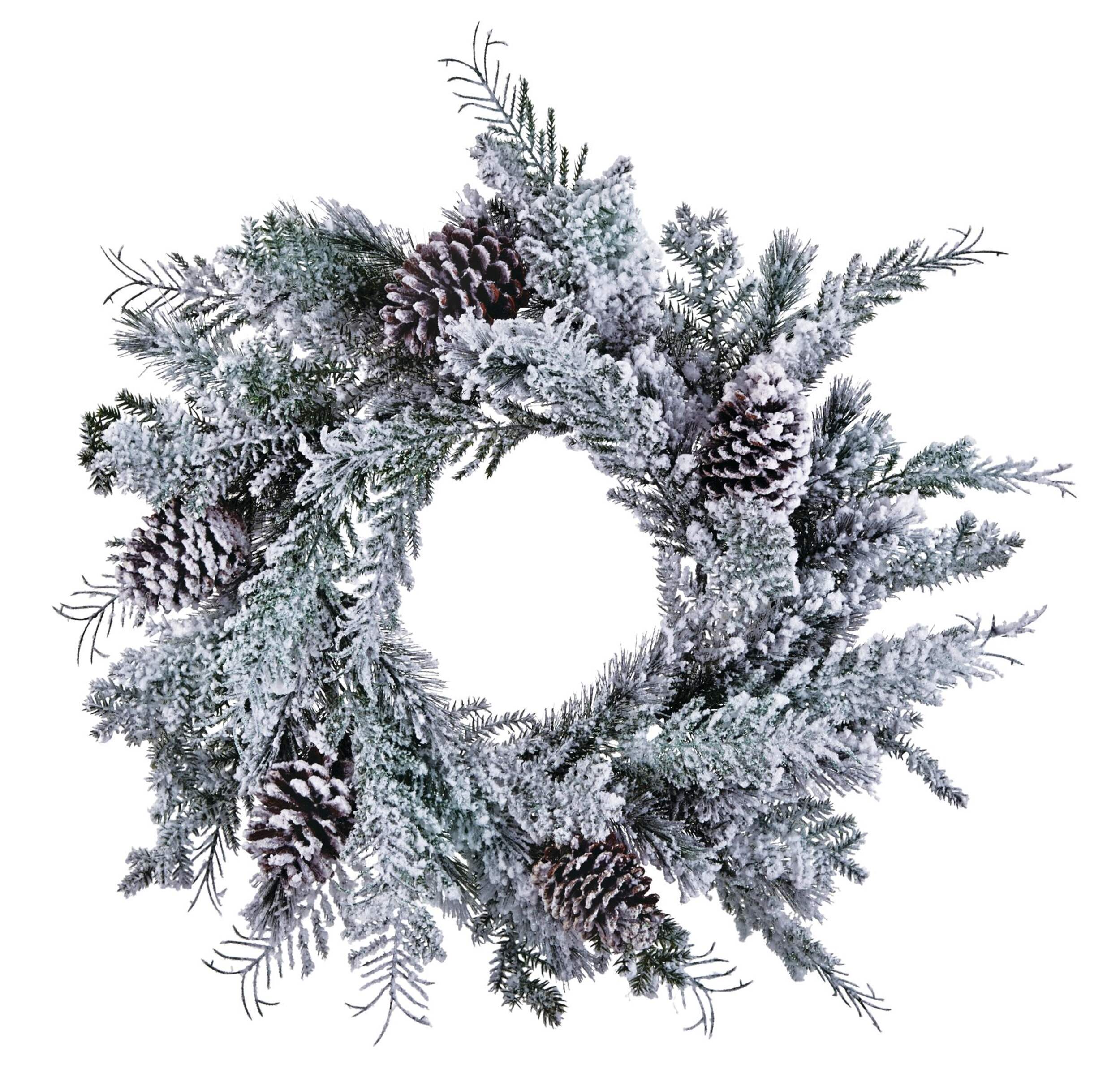 Décoration de Noël couronne artificielle de verdure mixte CANVAS, 24 po Front_Flat