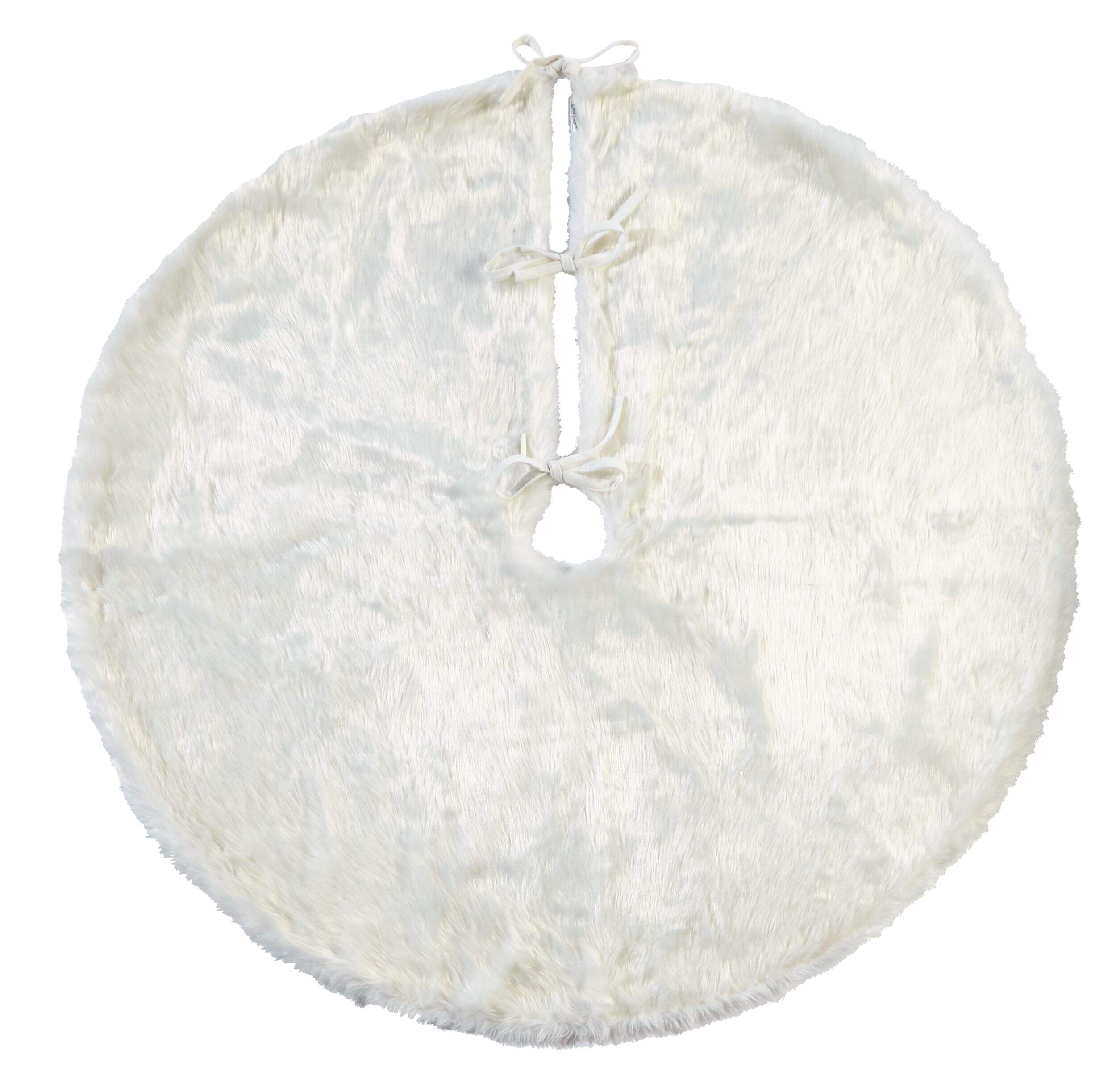 CANVAS Faux Fur Tree Skirt, Assorted, Brown Overhead_Flat