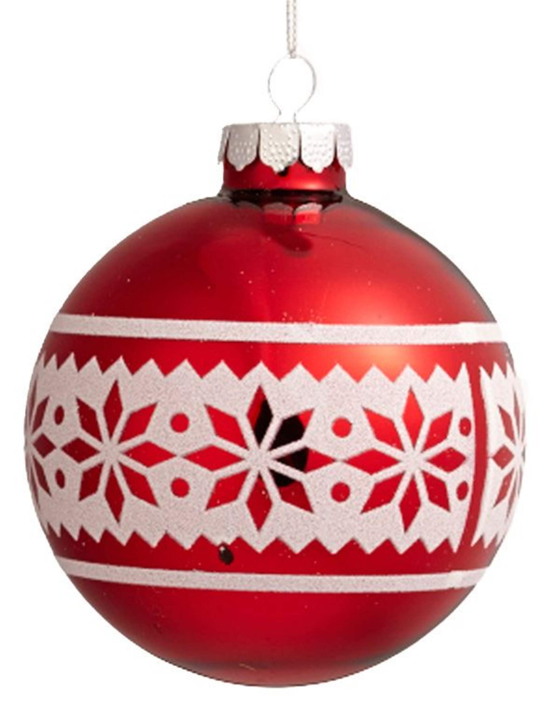 CANVAS Red Collection Snowflake Ornament, Assorted, 100-mm Front_Flat