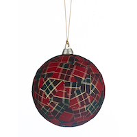 Ornement motif écossais CANVAS, 100 mm, rouge, variés Front_Flat