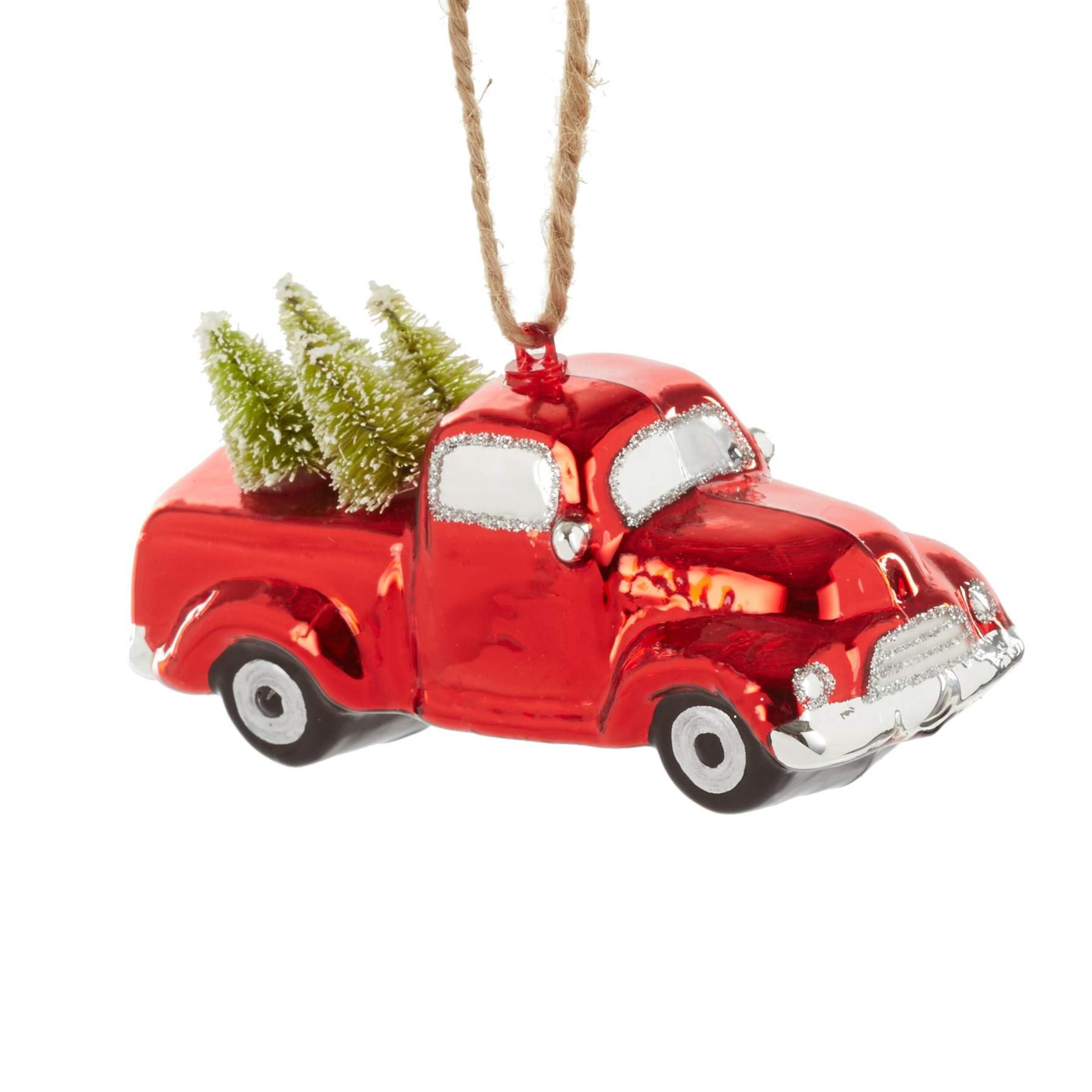 CANVAS Collection Rouge - Décoration de Noël Camion avec arbres de Noël, 110 mm Front_Angled_Right