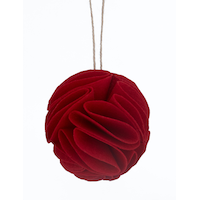 Boule de Noël CANVAS, feutre, 100 mm, rouge, variés Front_Flat