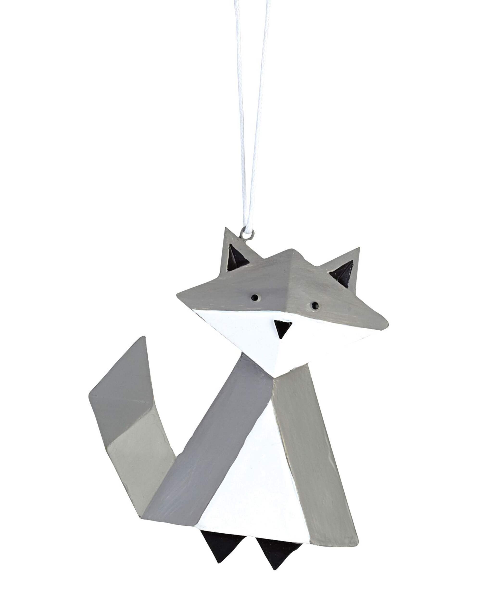 Ornement renard géométrique CANVAS, rouge, variés Front_Flat