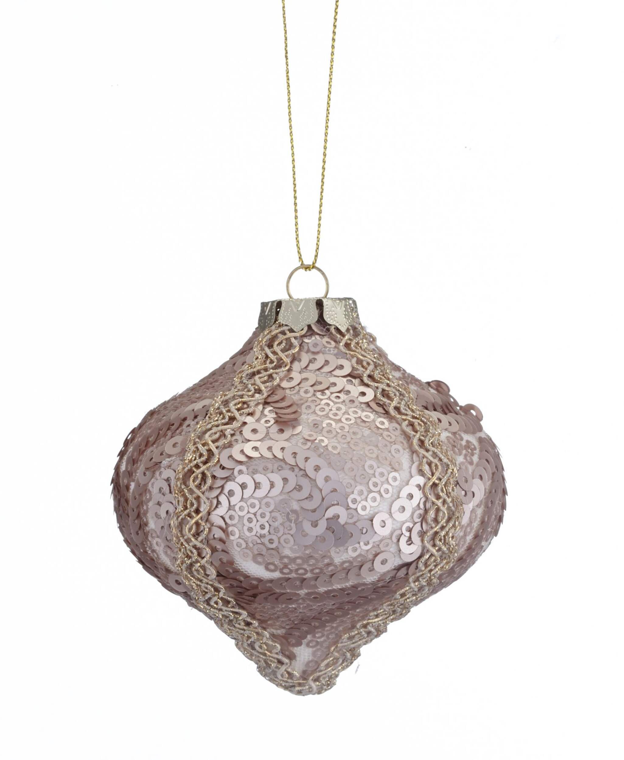 CANVAS Gold Sequin Onion Tulip Ornament, Assorted Front_Flat
