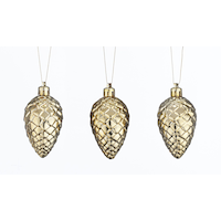 CANVAS Enchanted Collection Pinecone Ornament, Assorted, 3-pk Front_Flat