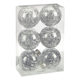 CANVAS Collection Argent - Boules de Noël scintillantes, 100&nbsp;mm, paq. 6 Front_Three_Fourths_Angled_Right