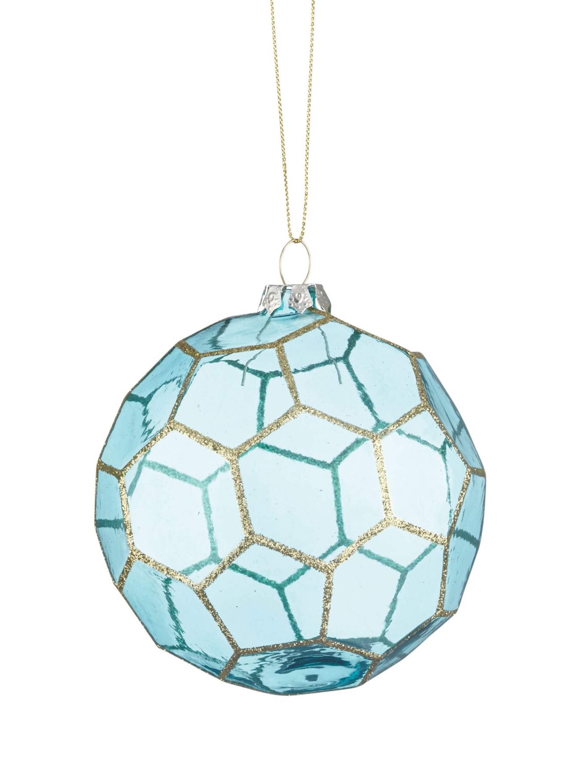 CANVAS Blue Hexagon Ornament, Assorted, 100-mm Front_Flat