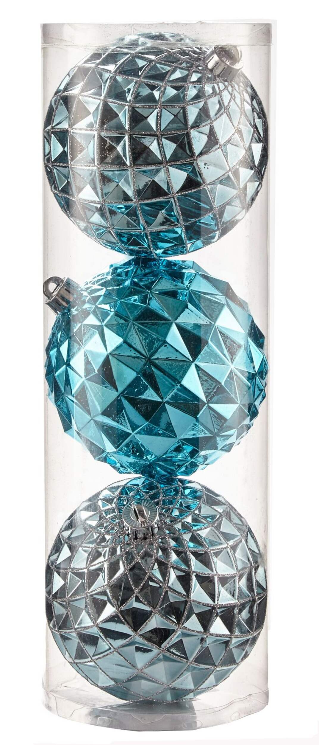 CANVAS Blue Mercury Glass Ornaments, 150-mm, 3-pk Front_Flat