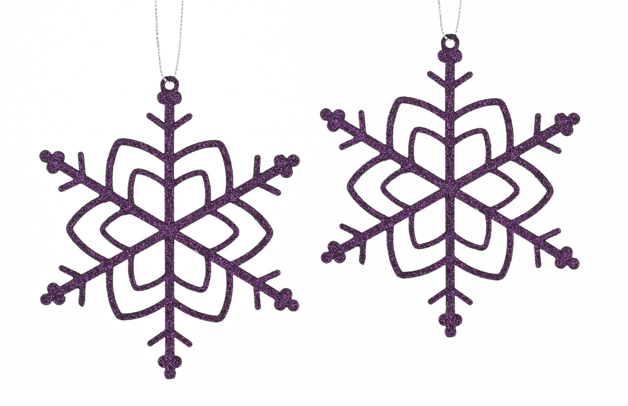 CANVAS Spiced Plum Intricate Snowflake Ornaments, 2-pk Front_Flat
