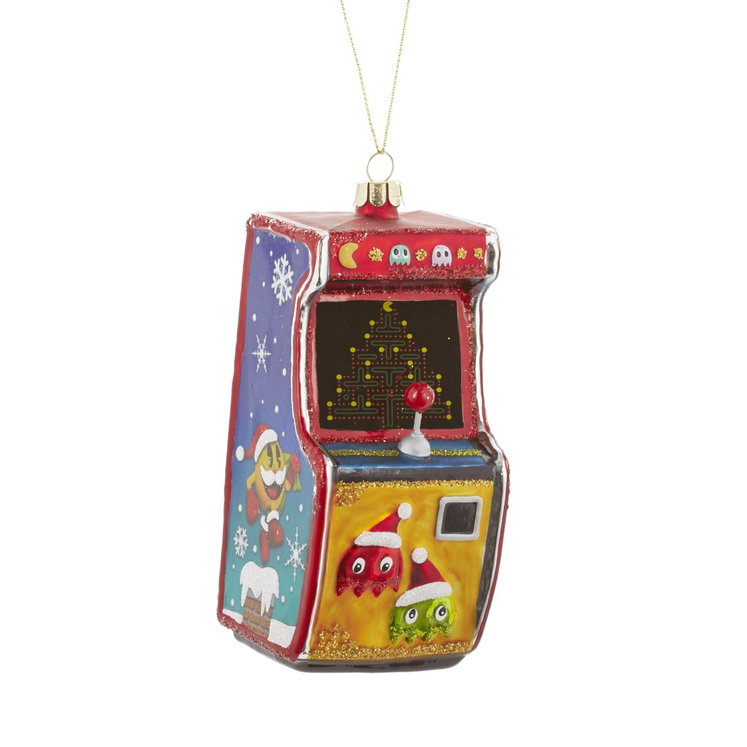 CANVAS Brights Collection Glass Decoration Pacman Christmas Ornament, 135-mm Front_Angled_Right