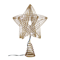 CANVAS Pre-Lit Criss Cross Star Tree Topper, Assorted, 12-in Front_Flat
