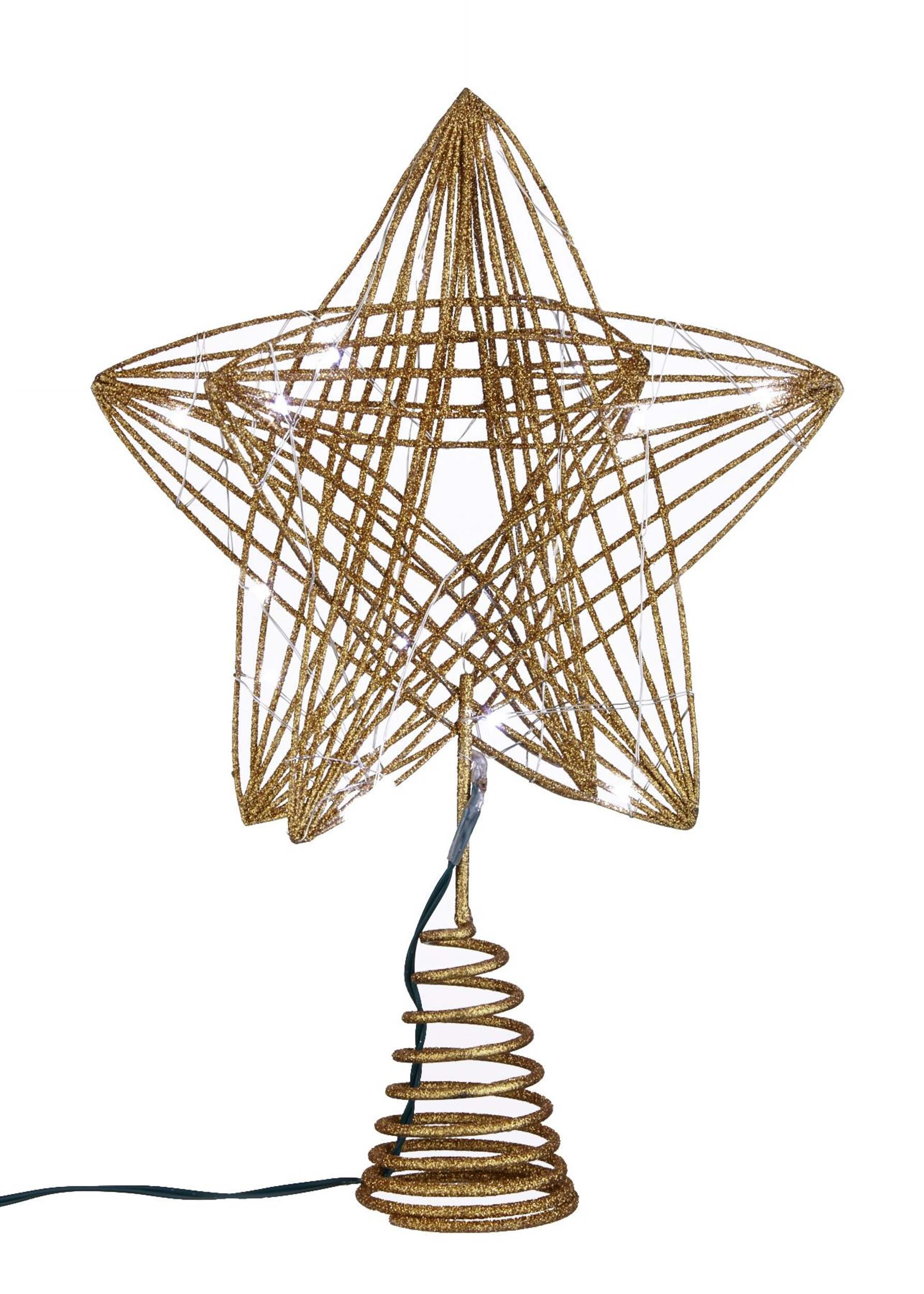 CANVAS Pre-Lit Criss Cross Star Tree Topper, Assorted, 12-in Front_Flat
